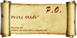 Pritz Ottó névjegykártya